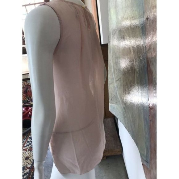 Design History Pale Blush Pink Pleat Front Sleeveless Blouse Top Size Small - Picture 6 of 10